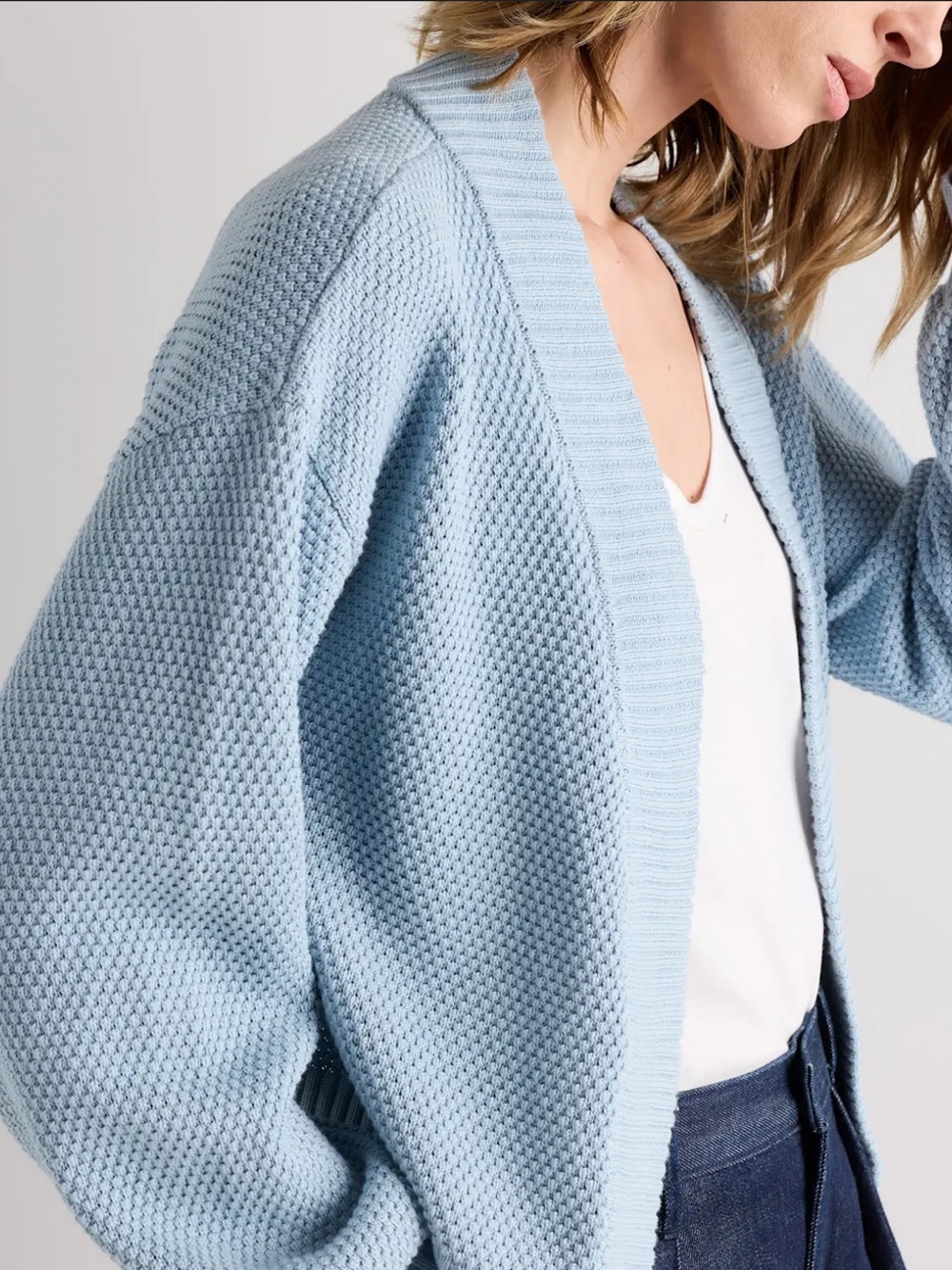 Quince Organic Cotton Waffle Stitch Sweater - Picture 3 of 5